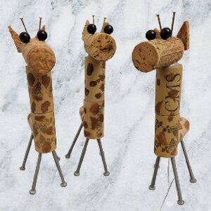 Cork Giraffes (3) Decoration | Recycled Wine Corks | Ornament | Christmas Decor